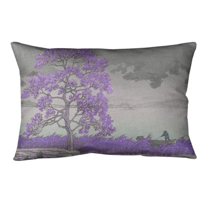 Rain over the Shore Lumbar Pillow
