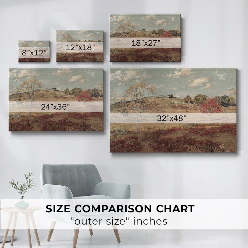 Paysage rétro - DCxxix, H 19 po x l 28 po x P 1,5 po, Toile tendue