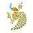 Domagala Luxury Peacock Metal Wall Clock