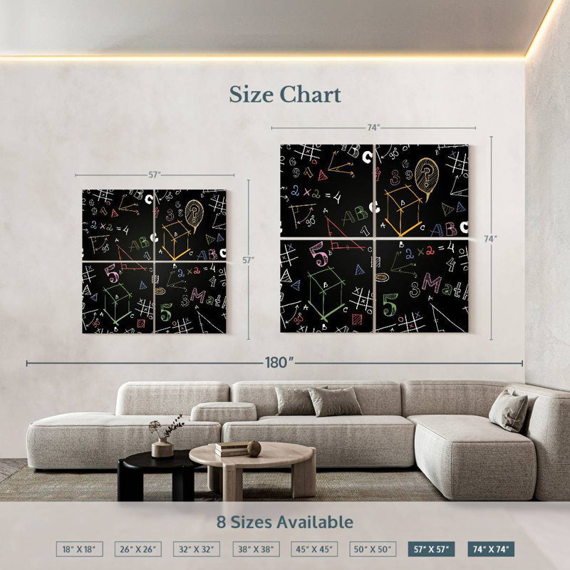 Keiri Math Equation Doodles, 57" H x 57" W