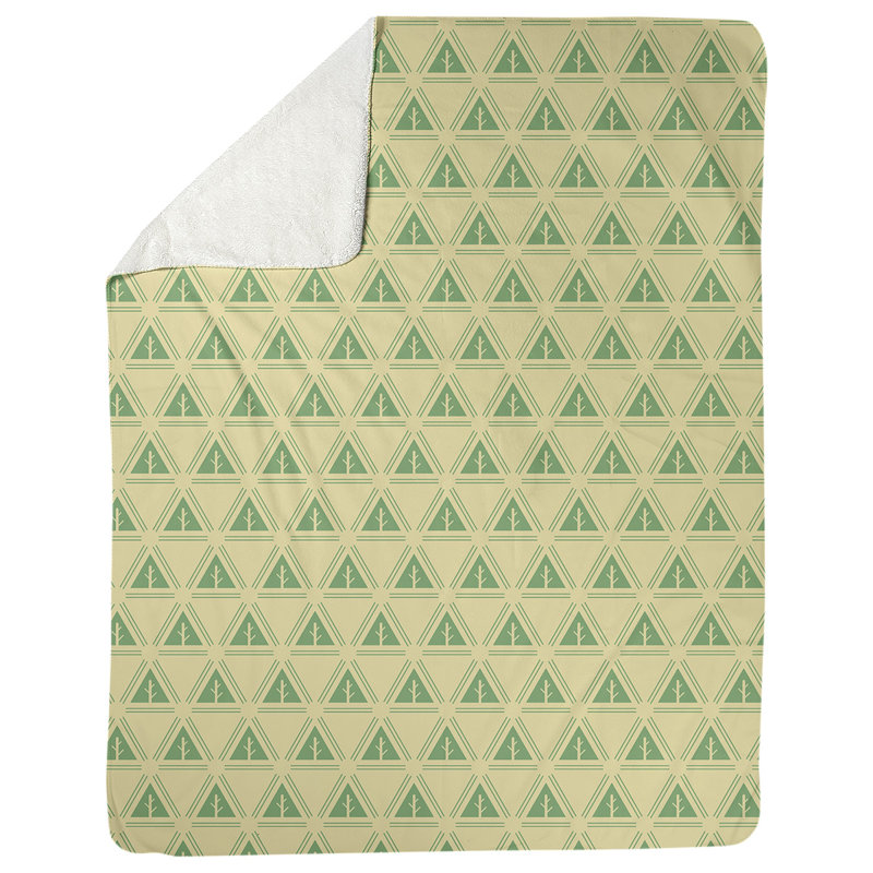 Couverture polaire minimal trees, l 60 po x L 80 po, Jaune / vert