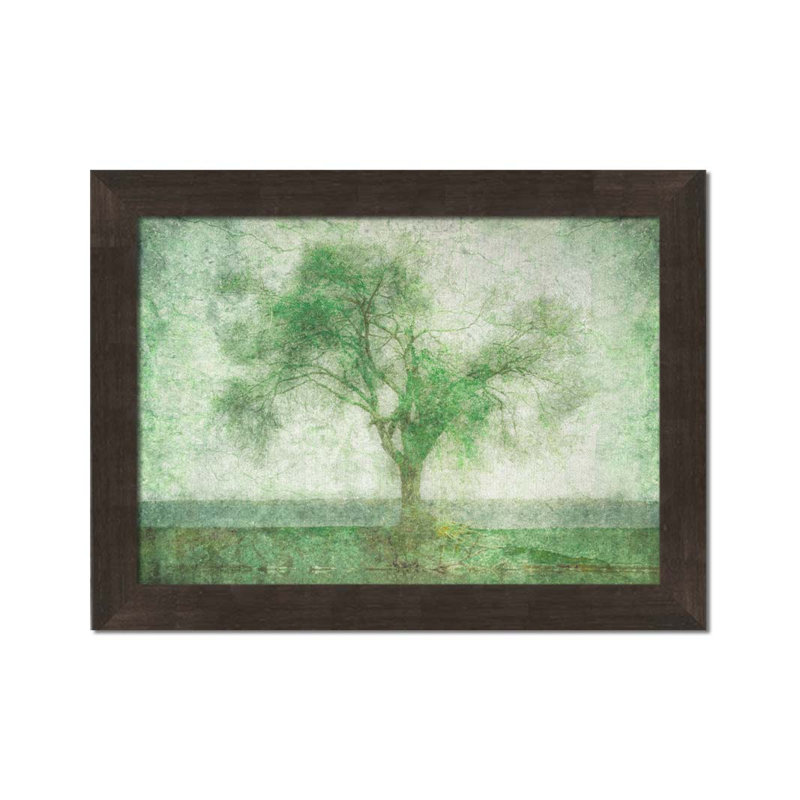 Tree at the Lake by Hal Halli. Paper Print - Mounted & Framed with Clear Acrylic, 34" H x 44" W