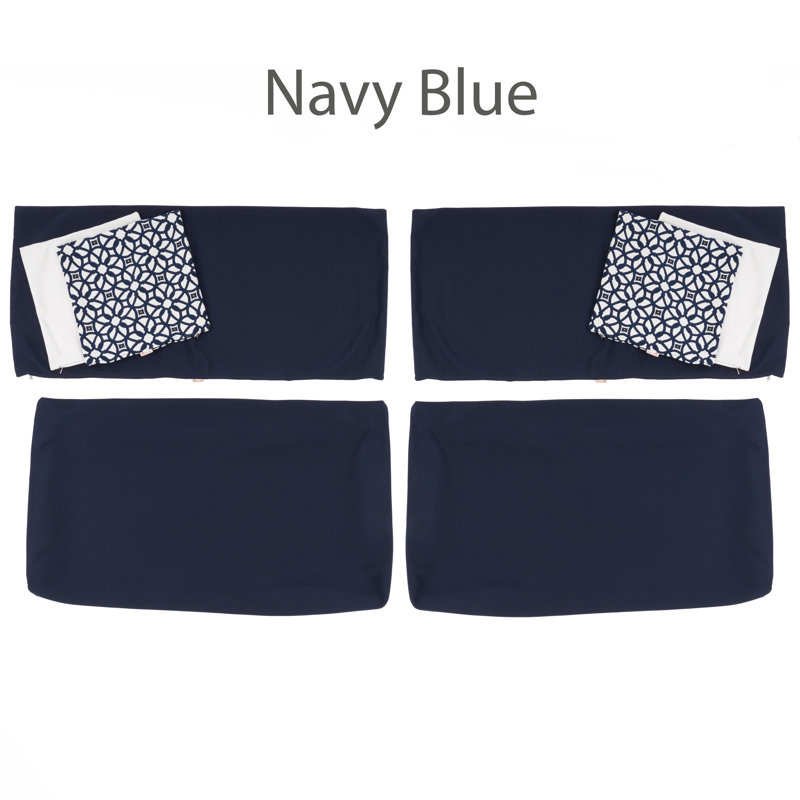Housse de coussin d'extérieur pour canapé Sunbrella, Toile bleu marine Sunbrella®, L 25 po x P 5 po