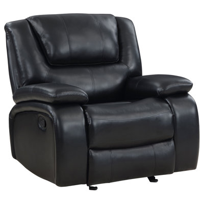 Black Upholstered Glider Recliner Chair