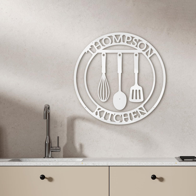 Ustensiles de cuisine - décorations murales en métal sur mesure, nom de métal dans la cuisine, cadeau de décorations murales personnalisées