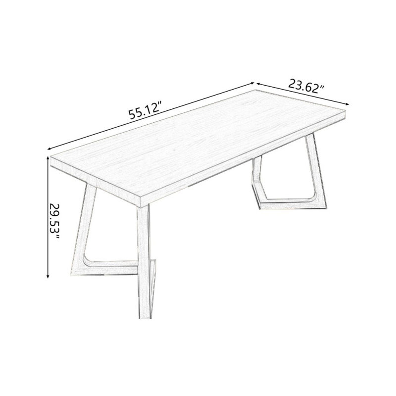 Bureaux rectangulaires en bois massif brun, H 29,53 po x l 55,12 po x P 23,62 po