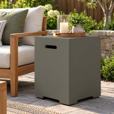Aprethik 20 Lb Propane Tank Cover Side Table with Handles
