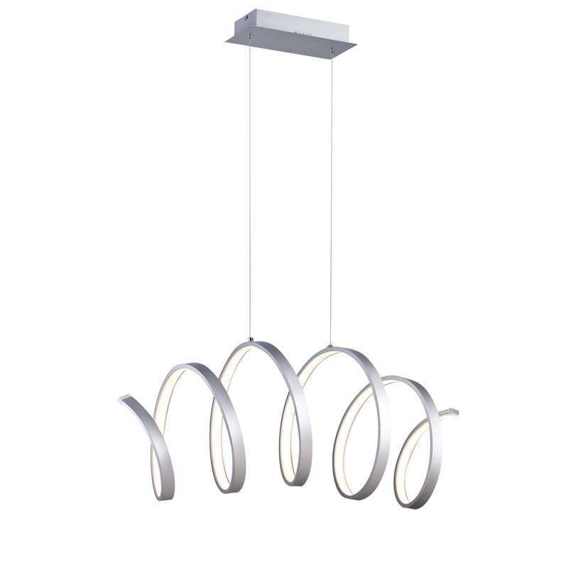 1-Light Grey Spiral LED Strip Single Pendant