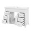 Meuble-lavabo 48 po avec lavabo en résine, 6 tiroirs et portes doubles, tablettes à 2 niveaux