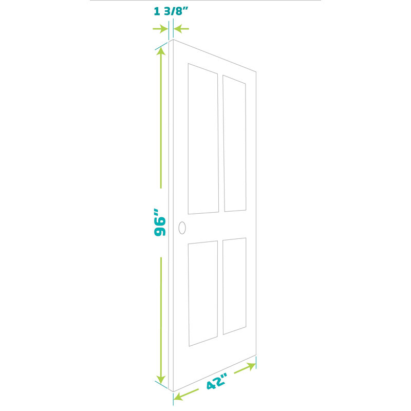 Paneled Wood Unfinished Z Shape Barn Door Without Installation Hardware Kit, 42" x 96"
