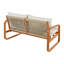 Ensemble de conversation d'extérieur en bois d'acacia de style moderne Mid-Century pour 4 personnes avec causeuse, chaises et table basse Saro, coussins épais pour le patio, la piscine et la cour