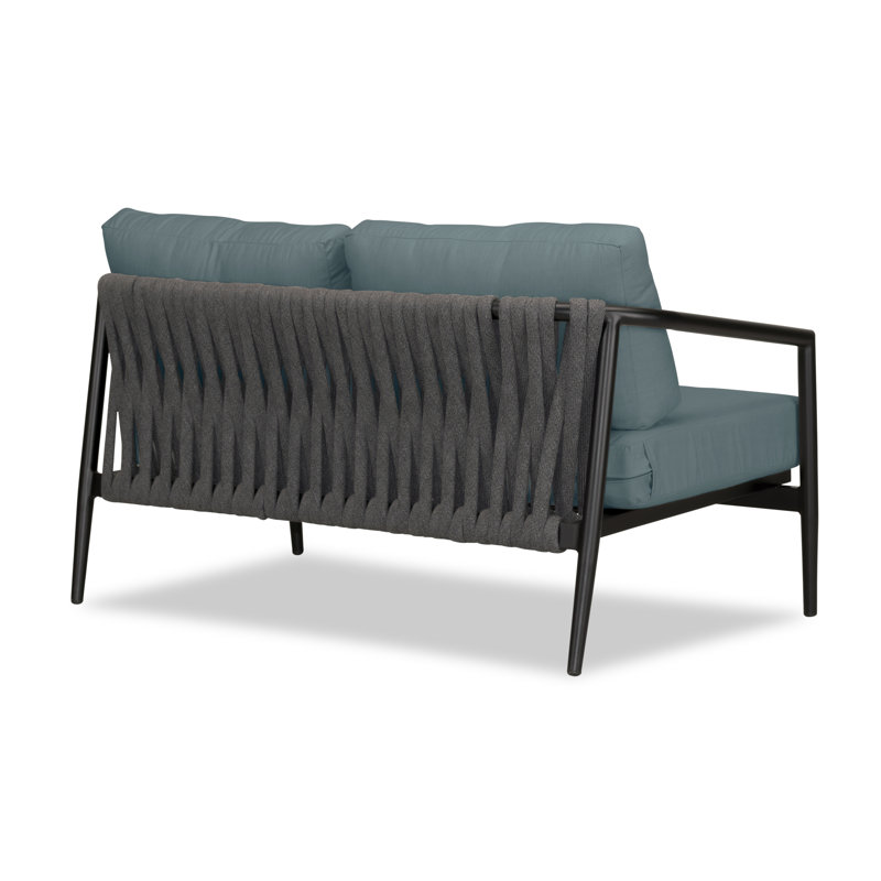 Olio Outdoor 2 - Seat Loveseat, Black, Canvas Natural Sunbrella® Canvas
