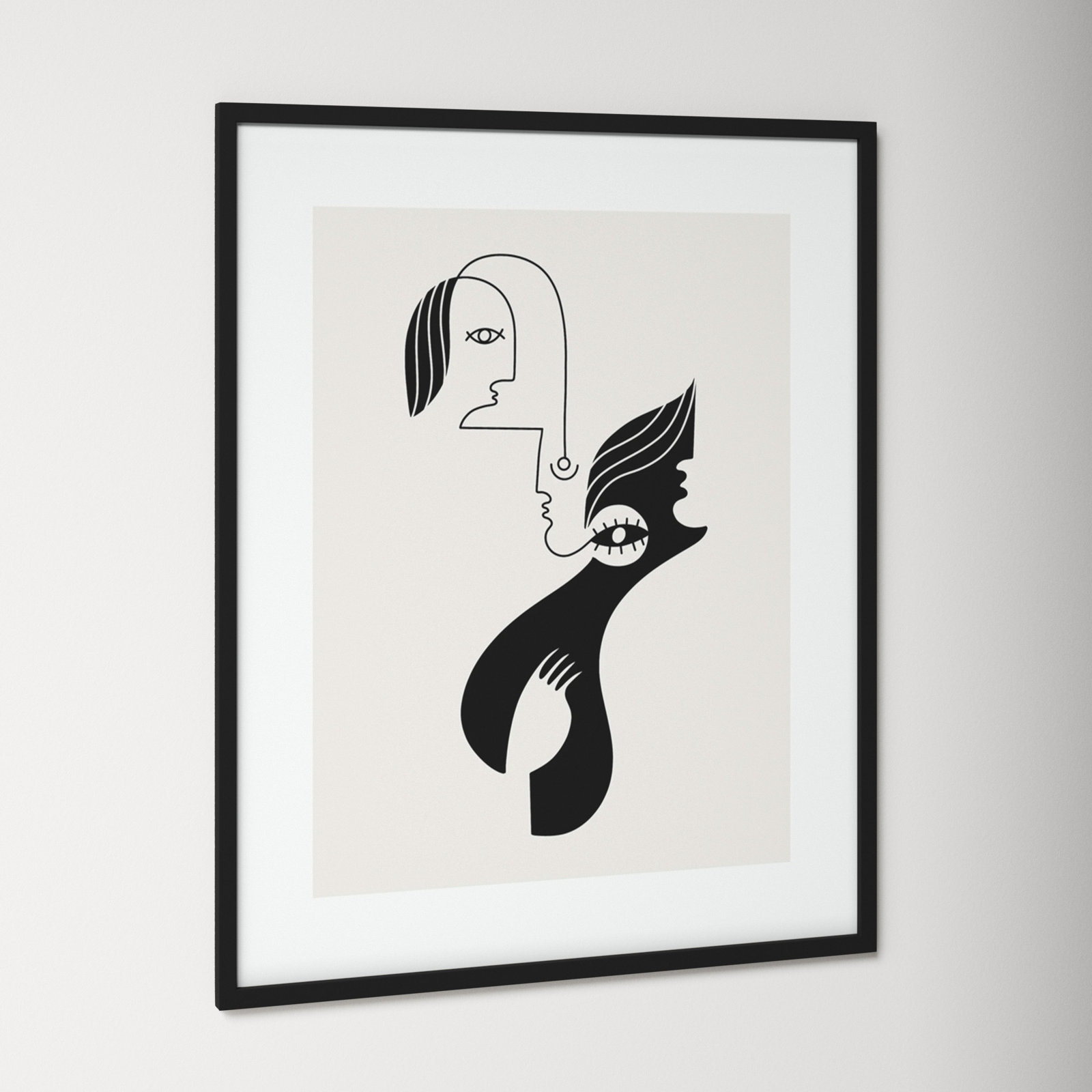 Past Life by Shatha Al Dafai, 41.38" H x 33.38" W x 0.875" D, Noir Black Framed
