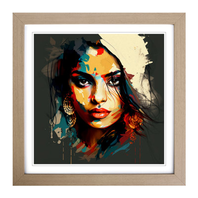 Indian Woman Abstract - Single Picture Frame Print