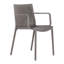 4 fauteuils empilables en PP gris chaud et une table blanche de 55 pouces - Patins antidérapants, convenant à divers styles de décoration, 4 pièces de long, sans entretien, à l'intérieur comme à l'extérieur