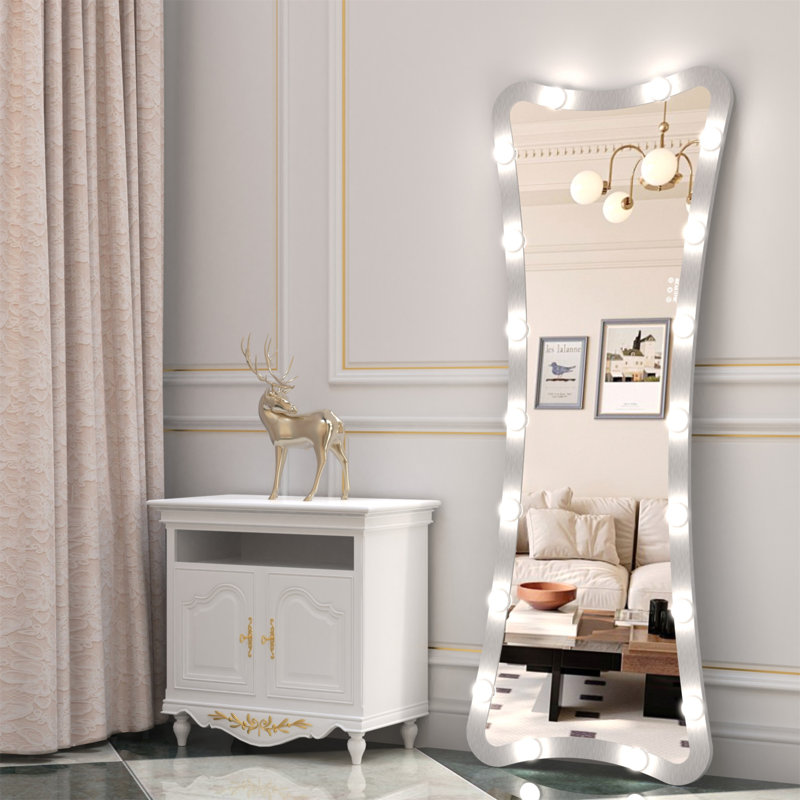 Hollywood Full Length Mirror With Lights Full Body Vanity Mirror With 3 Color Modes Lighted Standing Floor Mirror For Dressing Room Bedroom Wall Mounted Touch Control 63"X24"