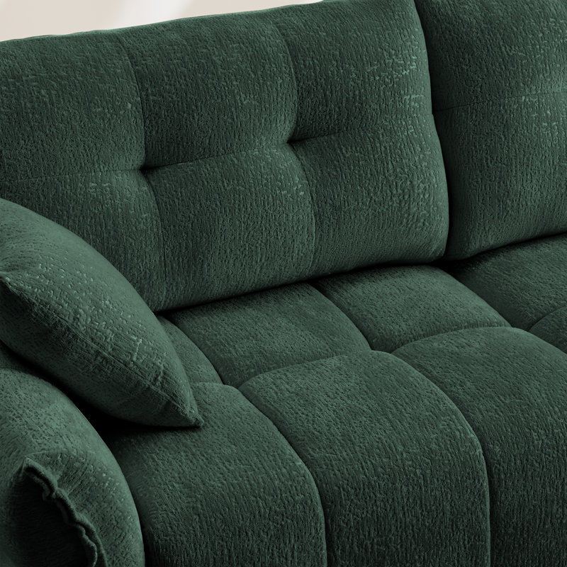 33 Sofas Green Chenille - Ottoman, Green