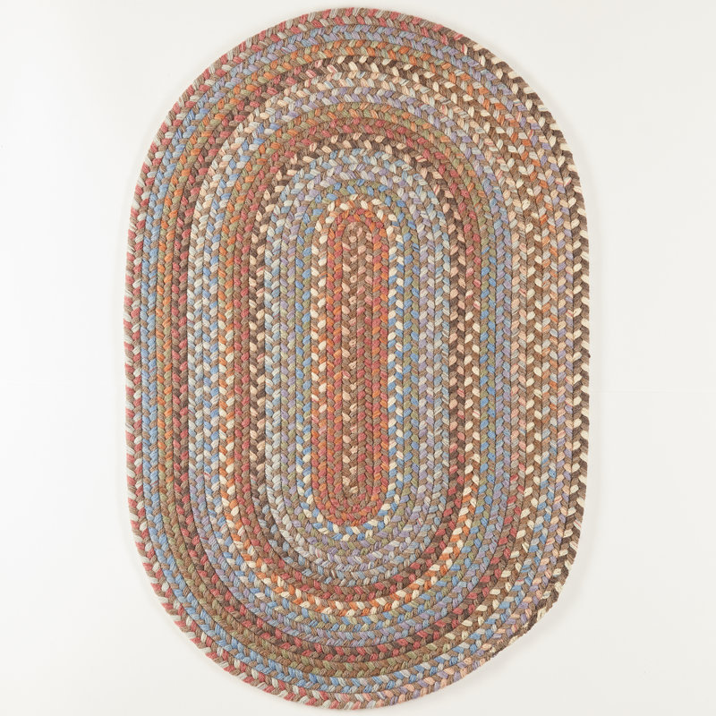 Tapis brun en laine tressé à la main Ekstrom, Ovale 2 pi x 4 pi