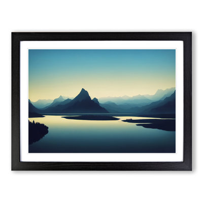 Mountain Lake Silhouette - Framed Print