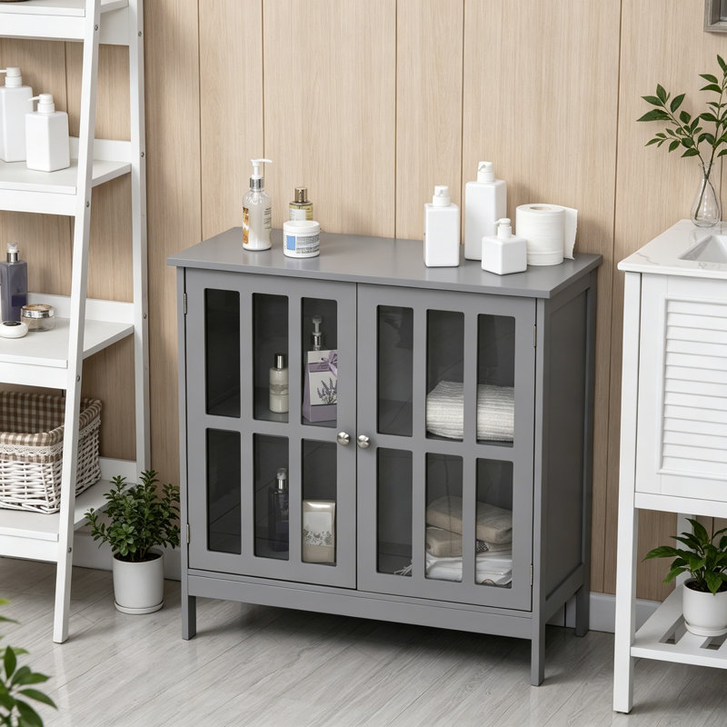Sideboard Buffet, Storage Cabinet, Gray Cabinet