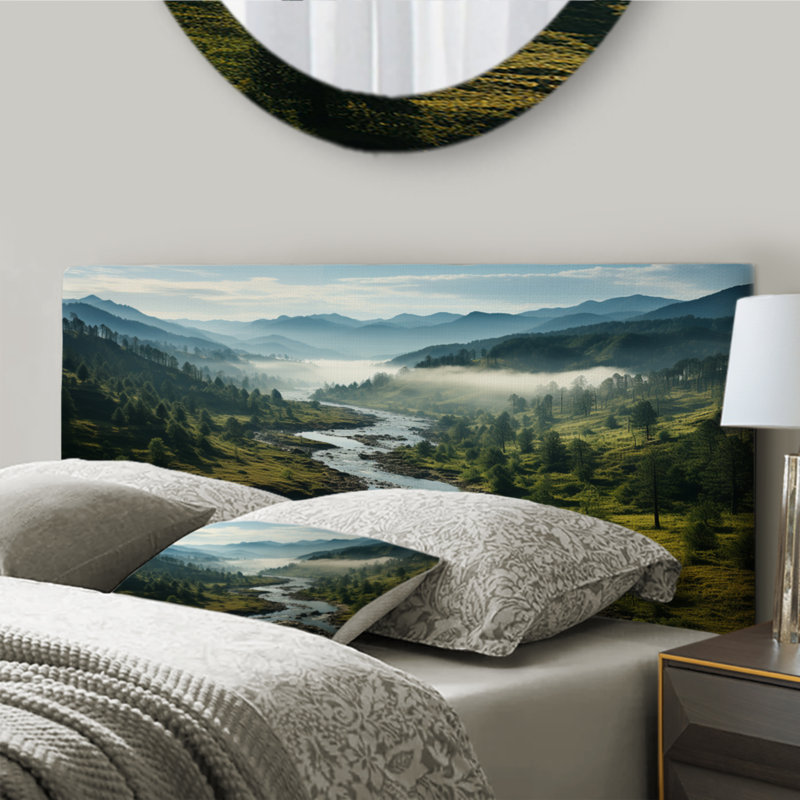 Tyrice - Landscapes Upholstery Panel Headboard, Très grand