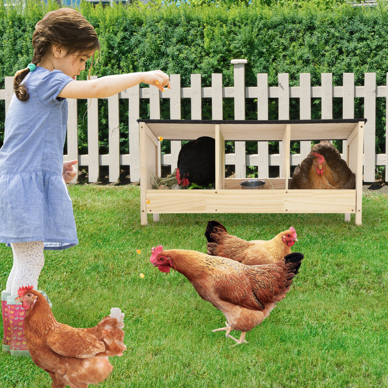 Triple Nesting Box For Chickens-solid Pine Wood