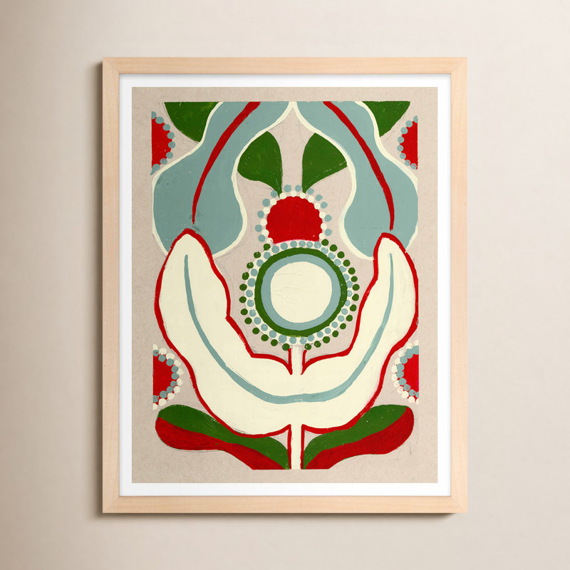 Magical Poppy 1 Print by Andrea Stokes, 20" H x 16" W x 1.25" D, Maple Framed Paper