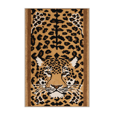 Washable Sunda Clouded Leopard Big Cats Area Rug