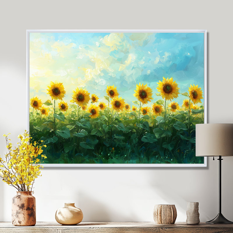 Drawhorn - Floral Wall Art, H 30 po x l 40 po, Blanc, Avec cadre