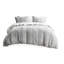 3 literies pour très grand / très grand lit - Coton en gris, revers imprimé, boutonné, attaché en coin, réversible, lavable à la machine, 100% coton, housse de couette 3 pièces, gris avec détails, fermeture à boutons, attaches intérieures,-121327415