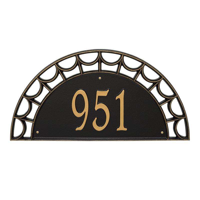 Signature Series 1-Line Wall Address Plaque, Yes, Gold, Black