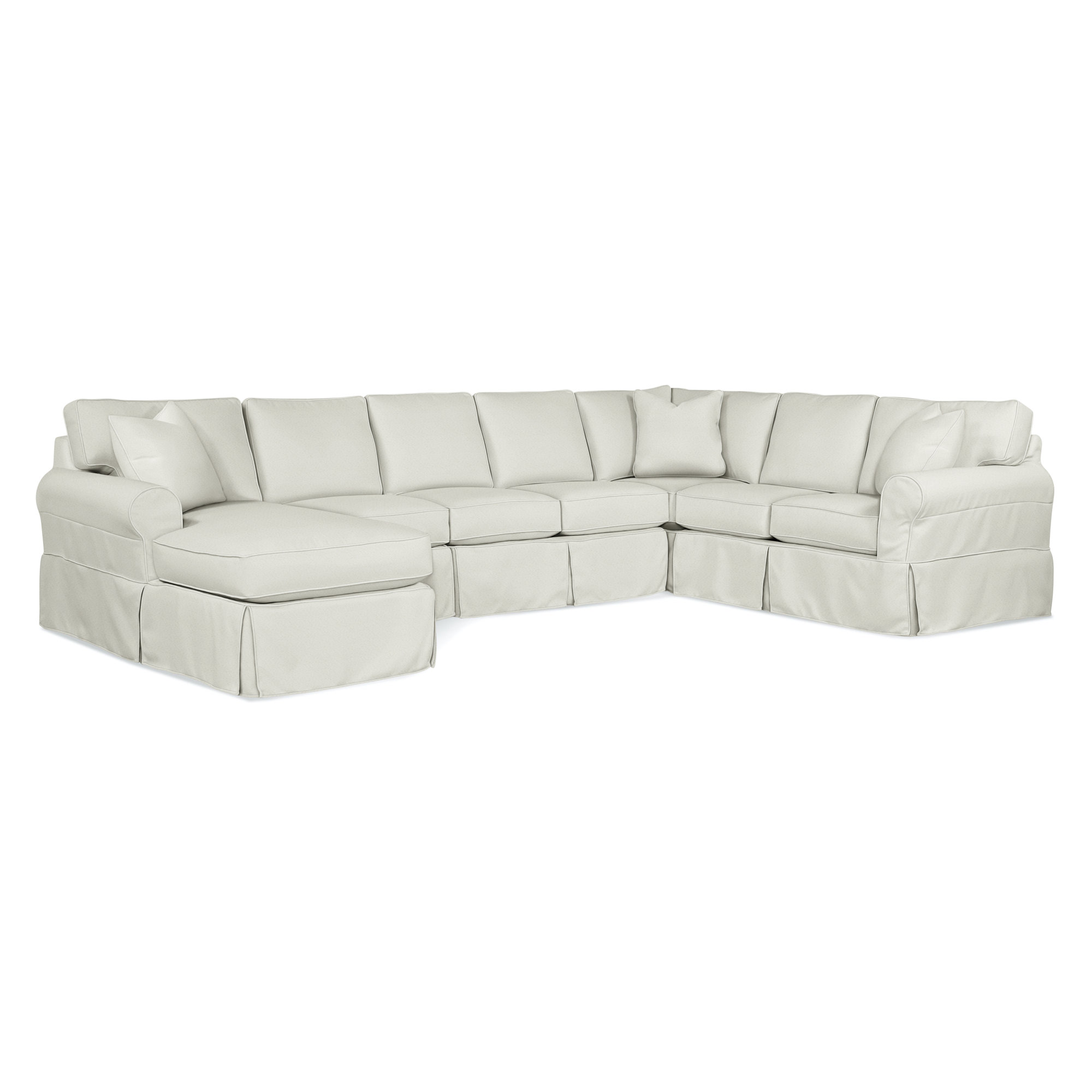 Bedford Upholstered Chaise U-Sectional, Right Hand Facing, Basic Blue; 0317-63