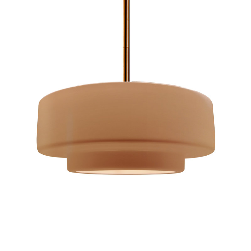 Luminaire suspendu à 1 lumière Meydan, Adobe, H 5,25 po x l 14,5 po x P 14,5 po, Laiton brossé