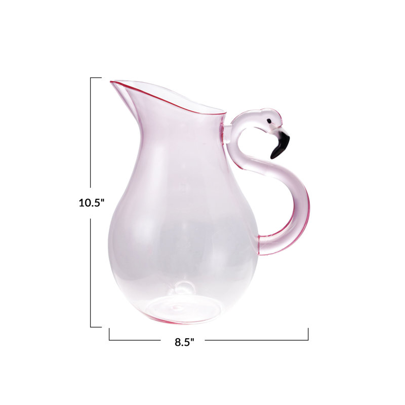 2.5-Quart Acrylic Pitcher With Flamingo Handle