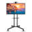 Aivils Black Adjustability Multi Screen Floor Stand Mount for Greater Than 50" with Shelving, Holds up to 50 kg.