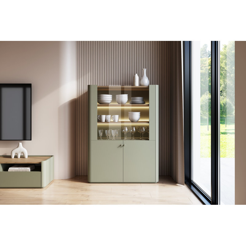 Blackett Display Cabinet, Cashmere/Oiled Oak