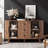 Sideboard Buffet Cabinet With 2 Sliding Tambour Doors And 3 Drawers, Storage Cabinet With Adjustable Shelves For Living Room-607669644