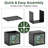35 Gallon Black Decorative Print Resin Deck Box with Decorative Printed Panels