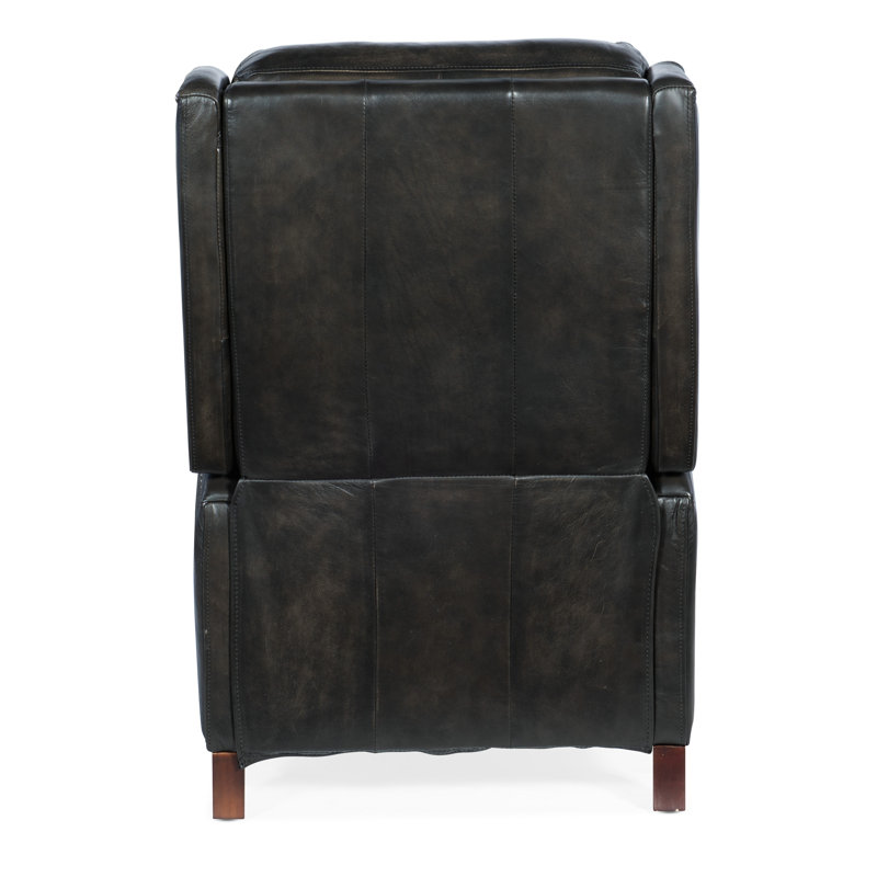 Dunsten Manual Push Back Recliner, Manual, Dark Brown Genuine Leather