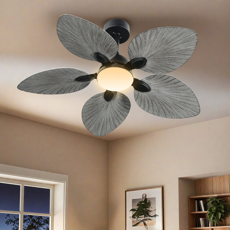  Ventilateurs de plafond de 42 pouces avec lumières et télécommande, moteur à courant continu réversible à 6 vitesses, Grey