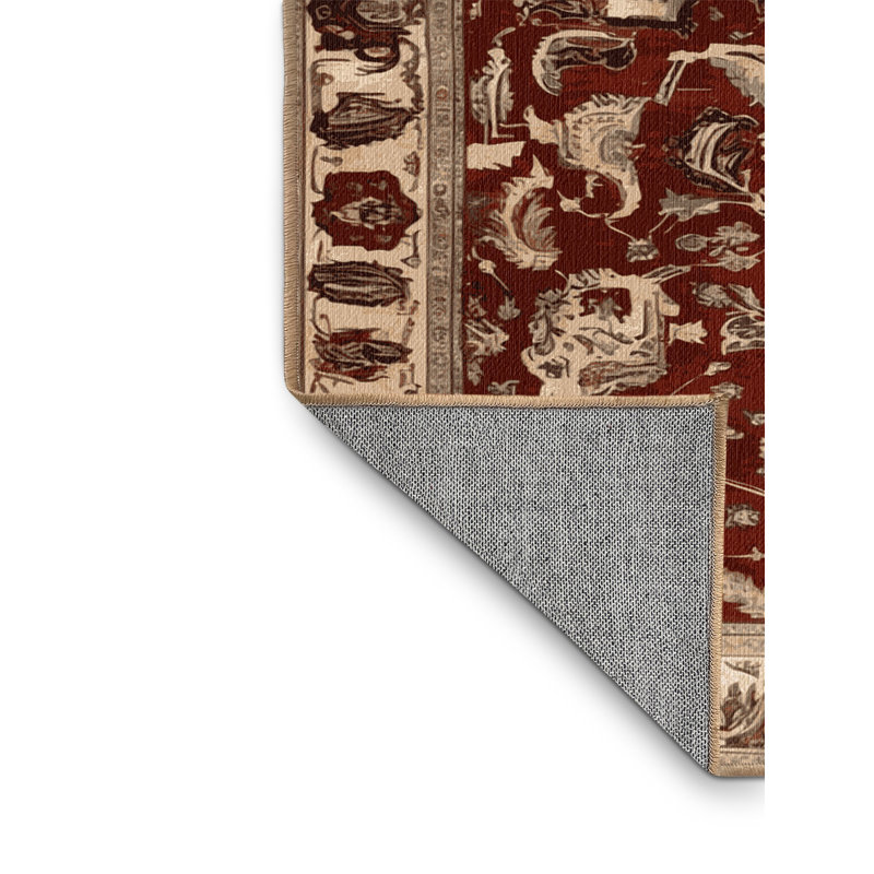 Tapis brun lavable à la machine, Carré 5 pi