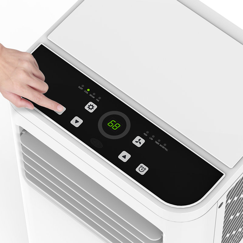 Quiet 3-in-1 8000 BTU Portable Air Conditioner with LCD Remote, Dehumidifier & Fan for 350 Sq. Ft, 24H Timer, Auto Defrost, Energy Efficient