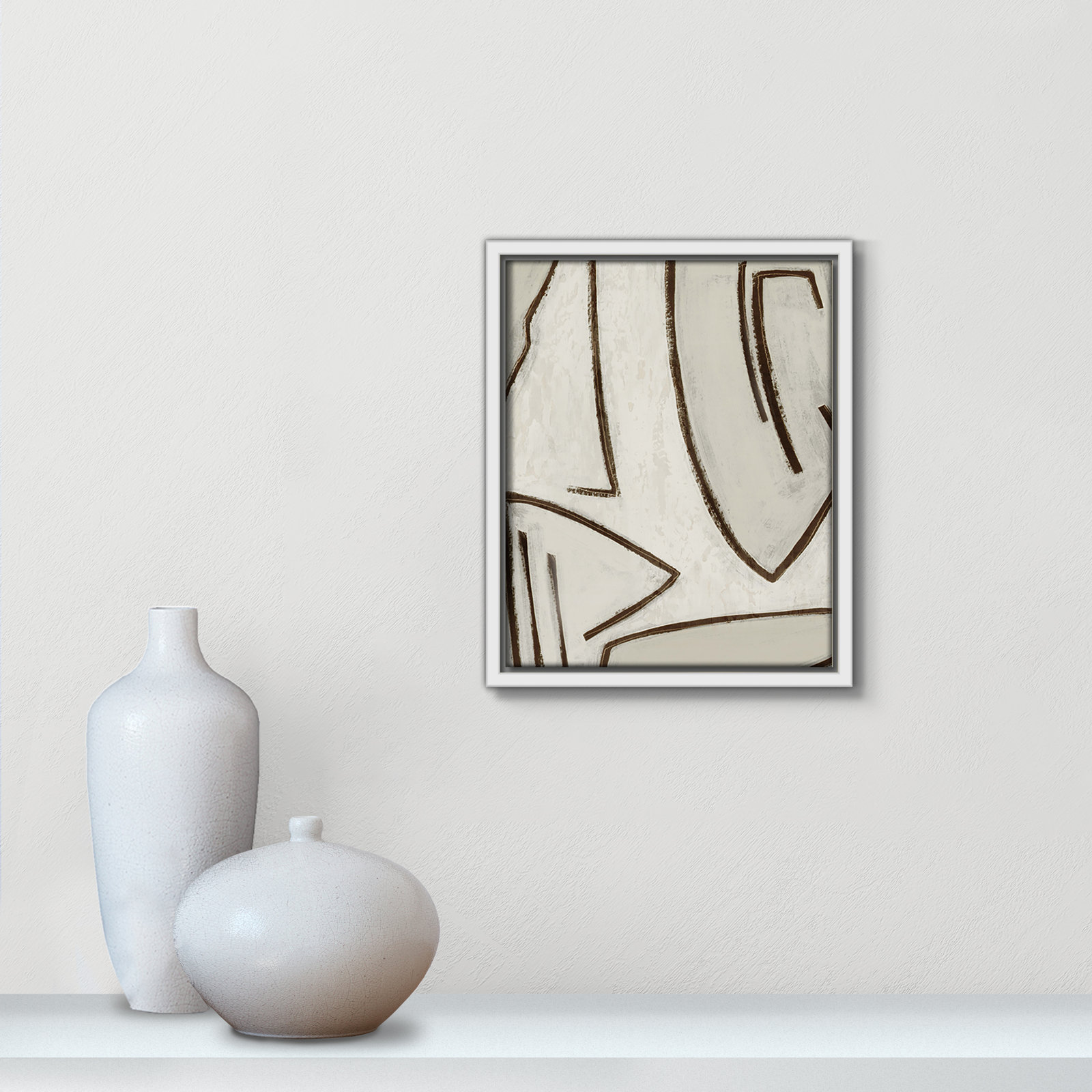 Line Work "Line Work II" Print, 9.5" W x 11.5" H, White