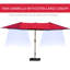 Parasol de patio extérieur en acier 15 ' Manivelle facile, rouge vin pour bloquer l'abri de la terrasse de la piscine, manivelle,