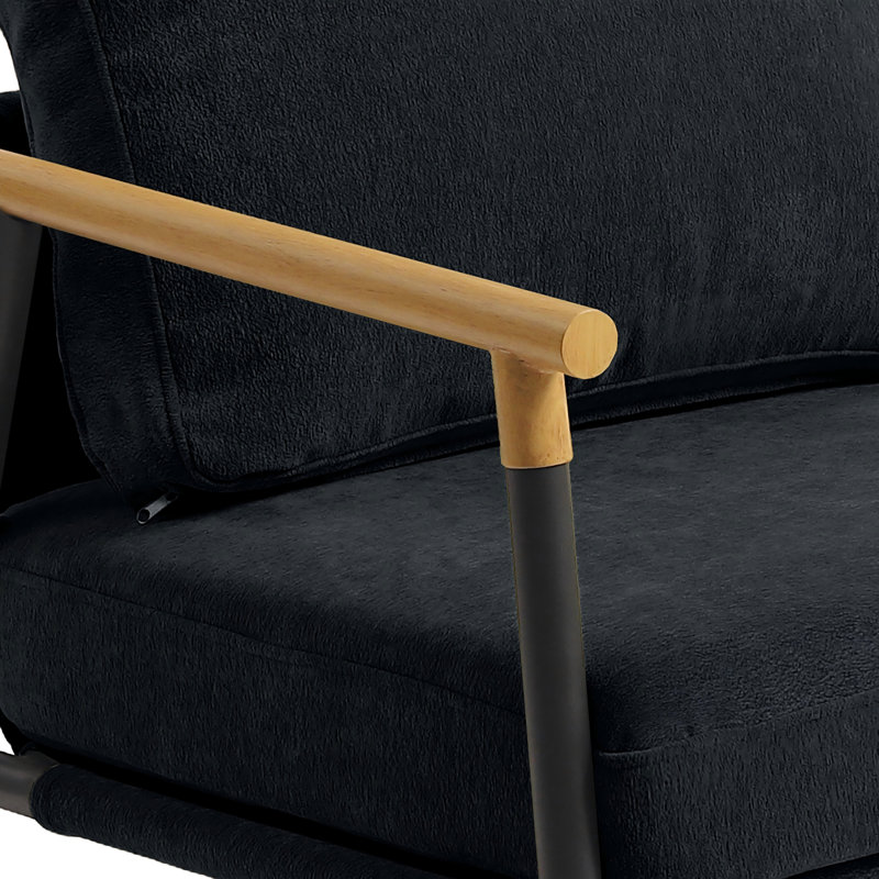 Fauteuil d'appoint Dajauna, Chenille noir