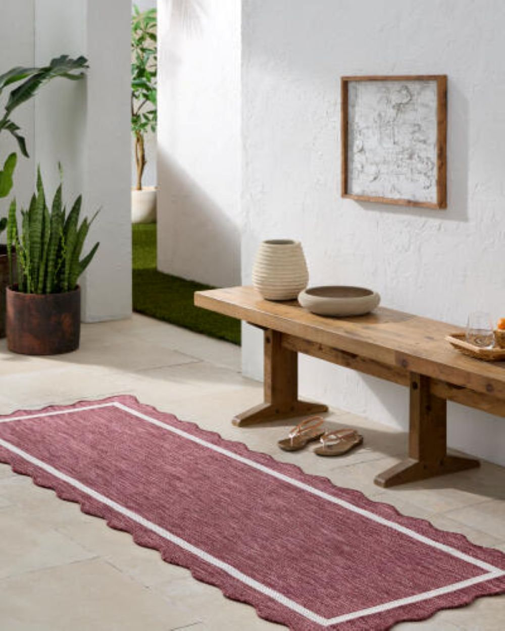 Skiles Tan Outdoor Rug, Runner 2'7.5" x 7'2.6"