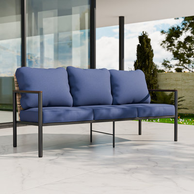 Metal Outdoor Patio Sofa with Cushions