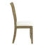 Chaises à dossier en chêne beige et rustique 2 pour salle à manger inspirée de 2 po