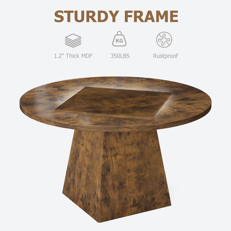 Solid Wood Top Dining Set, Brown