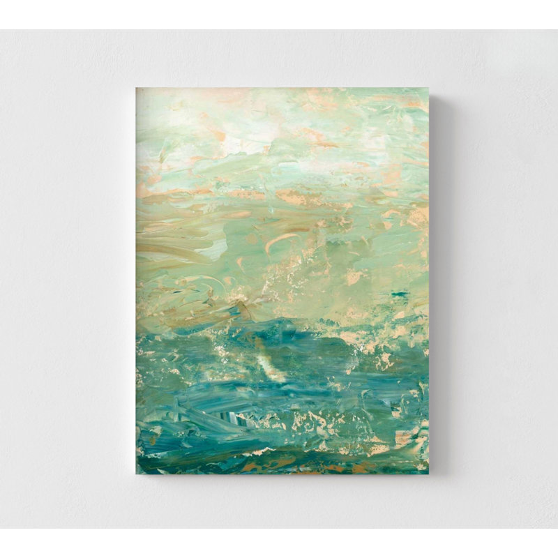 «Ocean Horizon» par Ethan Harper, affiche de l'océan vert Cheyton, très grand décor de bureau côtier vert, idée de décor de véranda apaisante